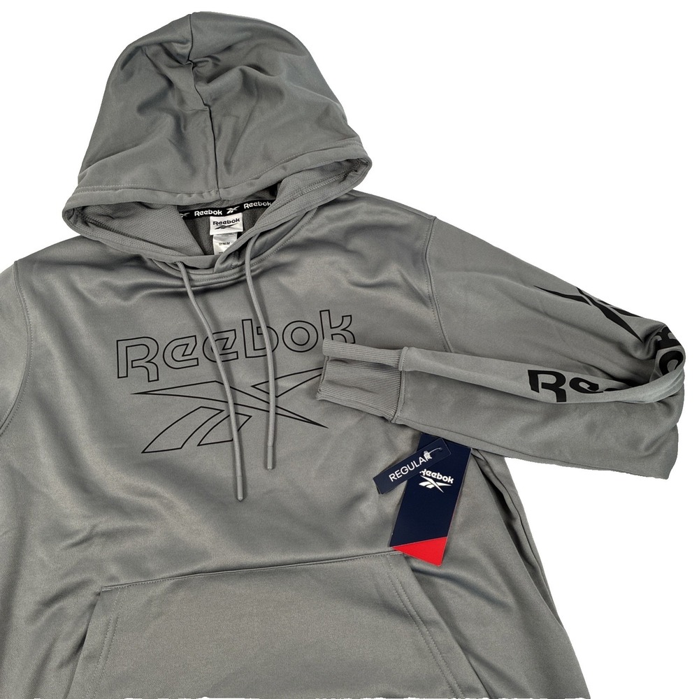 New‎ Mens Reebok Box Tech Jump Hoodie Sweatshirt Size Medium Gray NWT